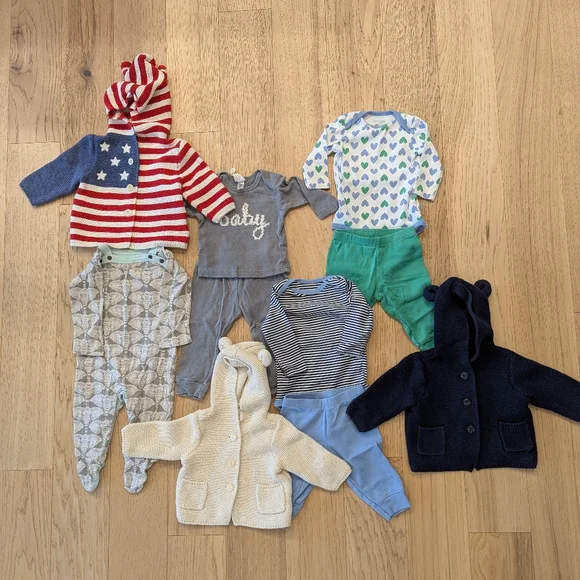 Baby Clothes Bundle 10 Items Baby Gap Oh Baby! Primary Finn+Emma - Picture 1 of 8
